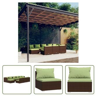 vidaXL Loungeset Modular Brown - PE-rattan - Waterproof - Sturdy Frame Bruin