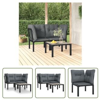 vidaXL Loungeset - Modular - Tuinmeubelen - 55x55x31 cm - Stabiel frame Zwart