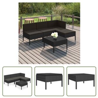 vidaXL Loungeset Modular - Tuinmeubelen - Zwart - 60x60x35cm - PE-rattan