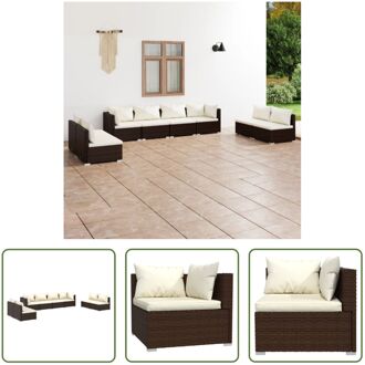 vidaXL Loungeset Outdoor - Bruin - Modulair - PE-rattan - Waterdicht - Stevig frame