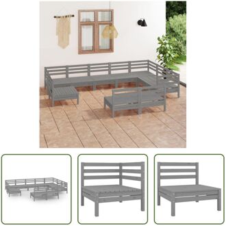 vidaXL Loungeset Pallet - 63.5 x 63.5 x 62.5 cm - Grijs - Massief grenenhout