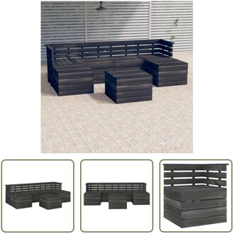 vidaXL Loungeset Pallet - Grenenhout - 60x65x71.5 cm - Kleur- Donkergrijs