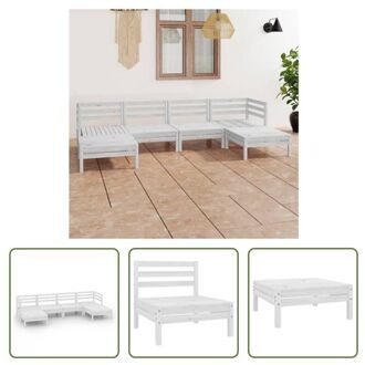 vidaXL Loungeset Pallet Grenenhout - 63.5 x 63.5 x 62.5 cm - Wit