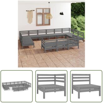 vidaXL Loungeset Pallet Grijs - 63.5 x 63.5 x 62.5 cm - Massief grenenhout