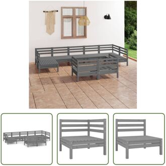 vidaXL Loungeset Pallet Grijs - 63.5 x 63.5 x 62.5 cm - Massief grenenhout