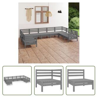 vidaXL Loungeset Pallet Grijs - 63.5 x 63.5 x 62.5 cm - Massief grenenhout