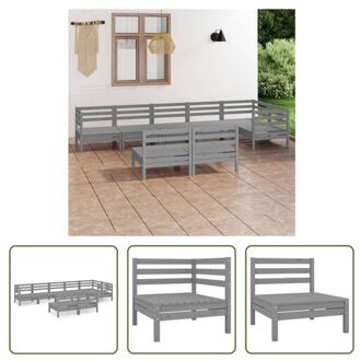 vidaXL Loungeset Pallet Grijs - Grenenhout - 63.5 x 63.5 x 62.5 cm - Modulair