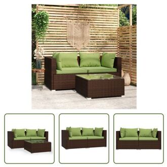 vidaXL Loungeset - PE-rattan - Bruin - 60 x 60 x 30 cm - Waterdicht PE-rattan