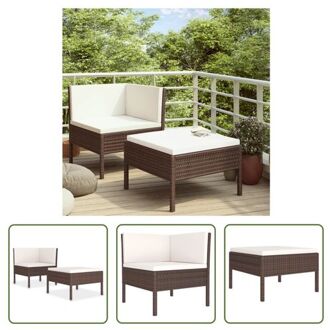 vidaXL Loungeset - PE-rattan - Bruin - 69x69x69 cm - Modulair design