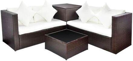 vidaXL Loungeset poly rattan bruin 14-delig