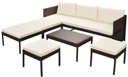 vidaXL Loungeset poly rattan bruin 15-delig