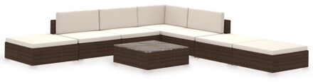 vidaXL Loungeset poly rattan bruin 20-delig