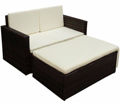 vidaXL Loungeset poly rattan bruin 7-delig