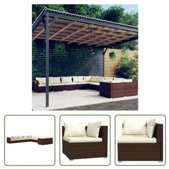 vidaXL Loungeset Poly Rattan - Bruin - 70x70x60.5cm - Waterbestendig - Modulair Design - PE-rattan