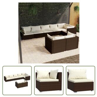 vidaXL Loungeset Poly Rattan - Bruin - 70x70x60.5cm - Waterbestendig