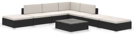 vidaXL Loungeset poly rattan zwart 20-delig