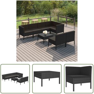 vidaXL loungeset The Living Store - tuinmeubelset - 57x69x69 cm - zwart