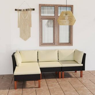 vidaXL Loungeset - Trendy en Comfortabel - Tuinmeubelset - Afmetingen- 60.5 x 64.5 x 67 cm ? Ken- Zwarte