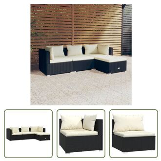 vidaXL Loungeset - Trendy - Tuinmeubelen - 70 x 70 x 60.5 cm - Zwart