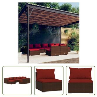 vidaXL Loungeset - Trendy - tuinmeubelen - 70x70x60.5 cm - bruin PE-rattan