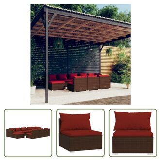 vidaXL Loungeset - Trendy - Tuinmeubelen - 70x70x60.5 cm - Bruin Rattan