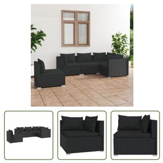 vidaXL Loungeset - Trendy - Tuinmeubelen - 70x70x60.5 cm - zwart