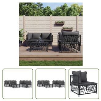 vidaXL Loungeset - Tuinhoekbank - Antraciet - 72 x 72 x 66 cm - Geweven stof Grijs