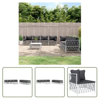 vidaXL Loungeset - Tuinhoekbank - Wit - 72 x 72 x 66 cm - Duurzaam geweven stof