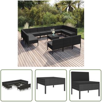 vidaXL Loungeset - Tuinmeubelen - 60x60x35cm - Zwart