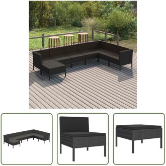 vidaXL Loungeset Tuinmeubelen - PE-rattan - Zwart - 57x69x69 cm - Gemakkelijk te onderhouden