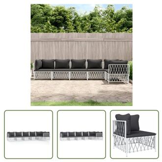 vidaXL Loungeset - Wit - Tuinhoekbank 72x72x66 cm - Inclusief kussens