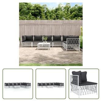 vidaXL Loungeset Wit - Tuinhoekbank (72x72x66 cm) - Tuinmiddenbank (70x72x66 cm) - Tuintafel (70x70x34 cm)