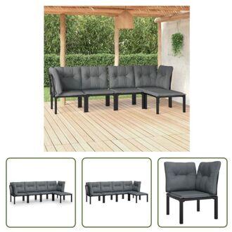 vidaXL Loungeset - Zwart - Moderne tuinmeubelen - 110 kg draagvermogen