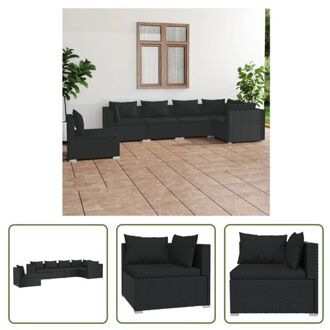 vidaXL Loungeset - Zwart - Modular Design - PE-rattan - Hoogwaardig Materiaal - Stevig Frame