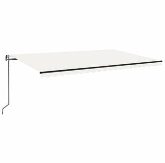 vidaXL Luifel automatisch met LED en windsensor 500x300 cm crèmekleur