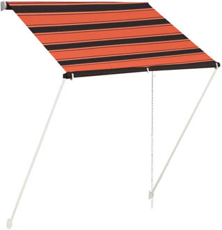 vidaXL Luifel uittrekbaar 150x150 cm oranje en bruin