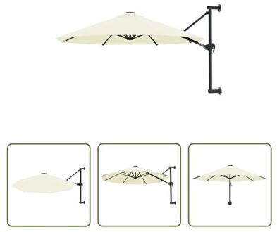 vidaXL Muurparasol Elegante Zand 300x131 cm - UV-beschermend polyester Beige