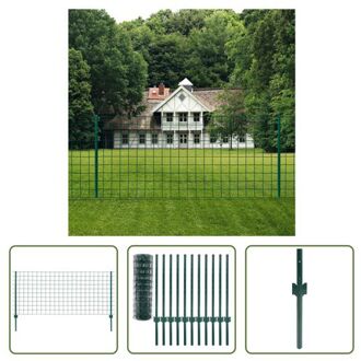 vidaXL Omheining PVC-gecoat staal - 20 x 0.8 m - Groen - Sterke constructie - Weerbestendig - Duurzaam