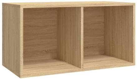 vidaXL Opbergbox voor LP's 71x34x36 cm bewerkt hout sonoma eikenkleur Bruin