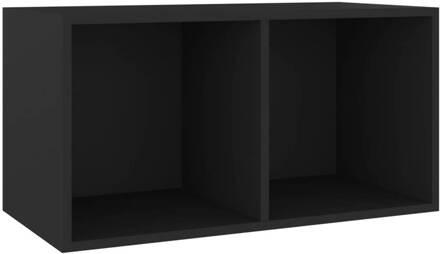 vidaXL Opbergbox voor LP's 71x34x36 cm bewerkt hout zwart