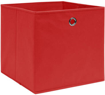 vidaXL Opbergboxen 10 st 28x28x28 cm nonwoven stof rood