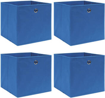 vidaXL Opbergboxen 4 st 32x32x32 cm stof blauw