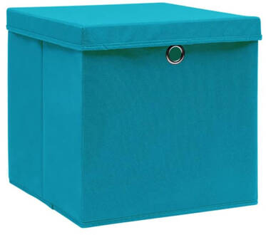 vidaXL Opbergboxen met deksels 4 st 28x28x28 cm babyblauw