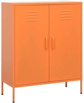 vidaXL Opbergkast 80x35x101,5 cm staal oranje