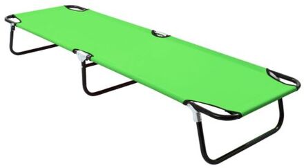 vidaXL Opvouwbaar campingbed - Groen - 190 x 58 x 28 cm - Roestvrijstalen frame