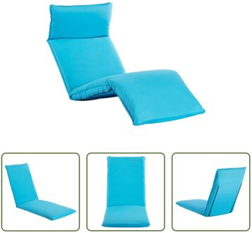 vidaXL Opvouwbaar Loungebed - Tuinmeubelen - 175x56x100 cm - Blauw