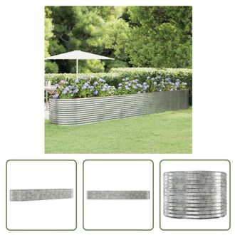 vidaXL Ovale Plantenbak - Zilver - 507 X 100 X 68 Cm (l X B X H)