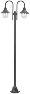 vidaXL Paalverlichting tuin E27 220 cm aluminium brons 2-delig