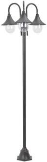 vidaXL Paalverlichting tuin E27 220 cm aluminium brons 3-delig