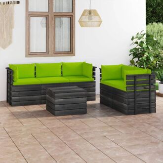 vidaXL Pallet Lounge Set - 60 x 65 x 71.5 cm - Massief grenenhout - Heldergroen